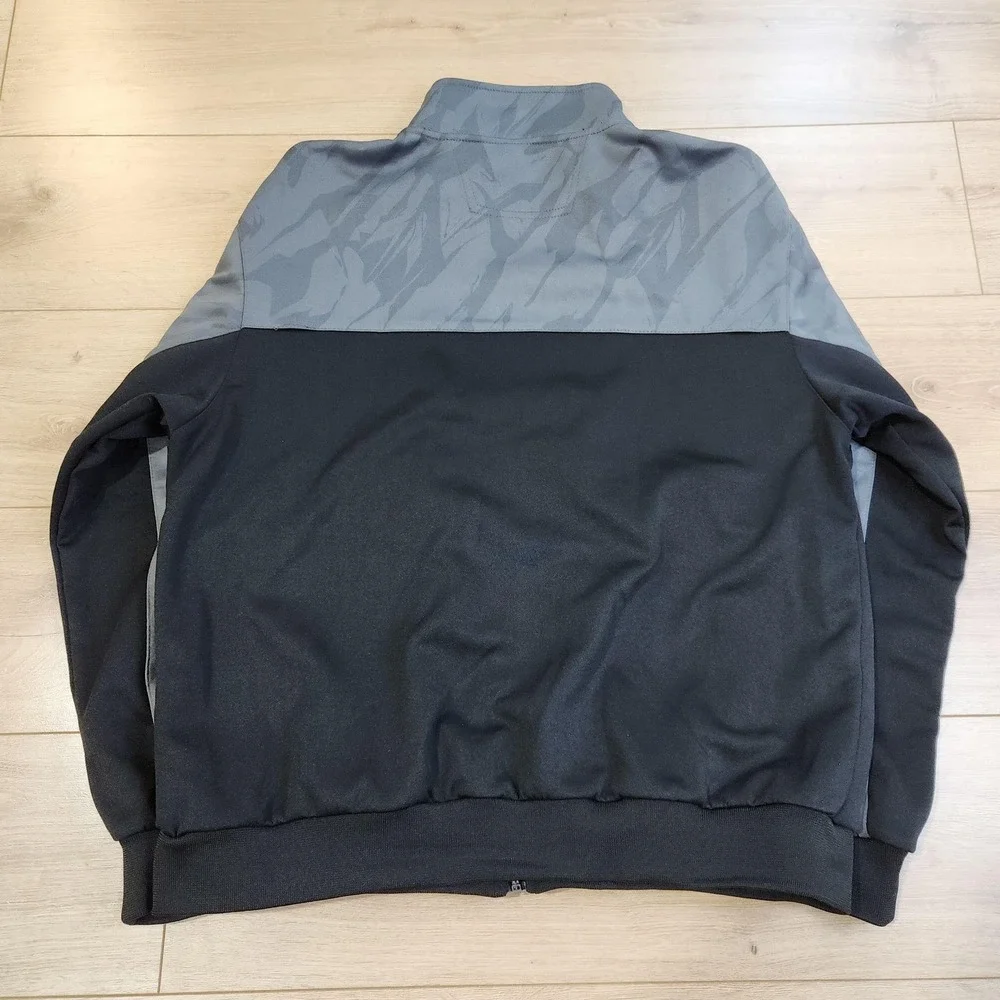 Fly Racing Jacket Mens XL Black Gray Full Zip Moto Victory Graphic Sleeve